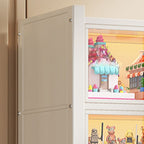 Organizer Shelf with 6-Shelf in Steel, Vertical/Lateral Filing, Transparent Glass Door, Closed Back