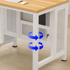 Scratch Resistant Rectangle Steel Desk with Chalk Base, Shelves, H-Shape Base, CPU Storage, and Front Splash