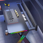 Minimalist Gaming Computer Desk with Distortion-resistant Trestle Base and Independent Structure, Featuring Wire Management and Engineered Wood Top