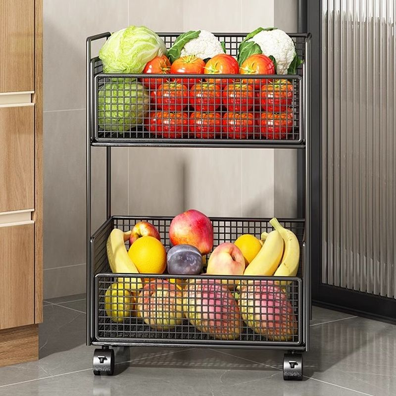 Portable Center with Metal Countertop, Basket, and 3/2 Baskets