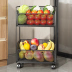 Portable Center with Metal Countertop, Basket, and 3/2 Baskets