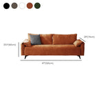 Contemporary Modern Solid Color Scratch-durable Loveseat in Midnight Black/Light Brown/Off-White, 2-seater with 1 Pillow