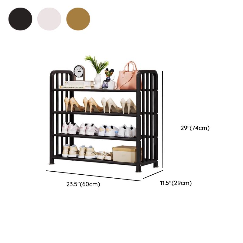 Art Deco/Glam Alloy Rectangle Shoe Rack with 6/5/4 Shelves for 1-30 Pairs in Drawing Room