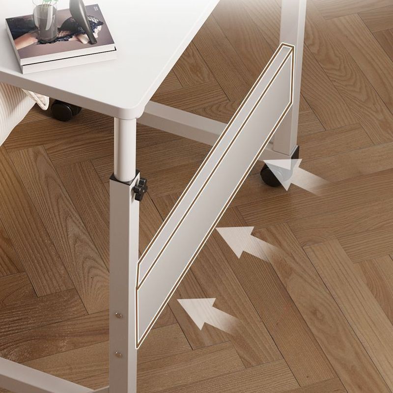 Casual Engineered Wood 1 Tier Adjustable Height Laptop Cart with Casters, Stand Vertical Installation