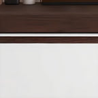 Modish Large Vanity Set with Reclaimed Wood Table Top, White Chair, and 6/3 Drawers