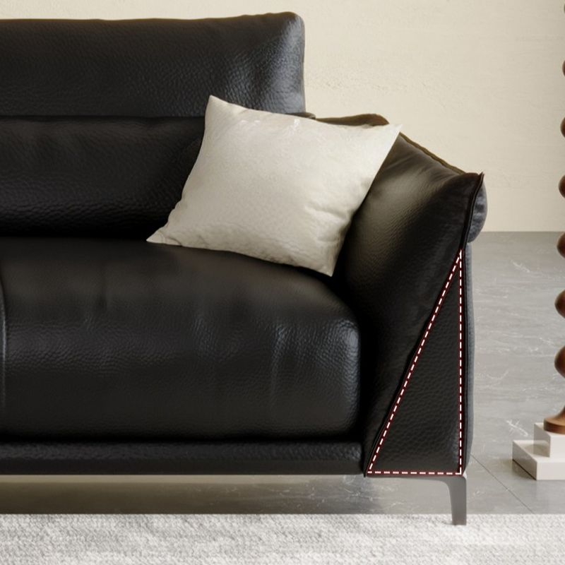 Drawing Room Standard Sofa in Pu Leather/Flannel with Blush/Mocha/Amber Color and Armrest