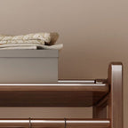 Modern Coat Tree with Stockroom Storage, 7 Shelves, Rubberwood Frame, and Wood Hook