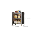 Storm Gray Microwave Shelf Cabinet with Metal Countertop, Self-supporting