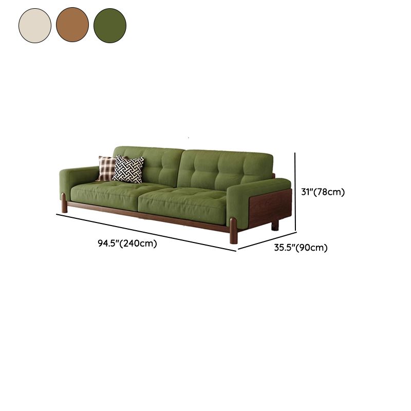 Corded Velvet Standard Sofa with Armrest