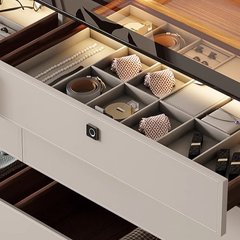 Light Gray Modern & Contemporary Timber Solid Color Jewelry Armoire