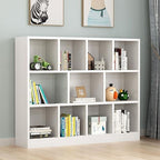 Modern Horizontal/Vertical Cubes Storage in Wood with Closed Back and 3-Shelf/4 Shelves