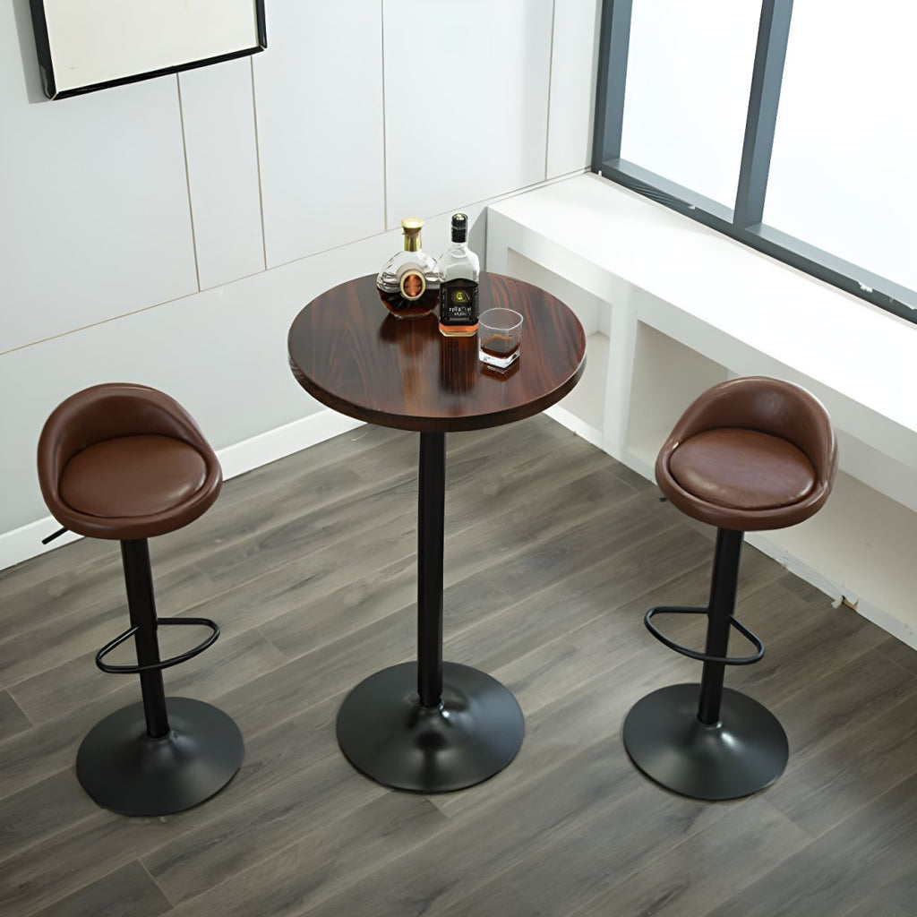 Round Counter Height Set Solid Wood 1/3 Pieces Pub Table Set