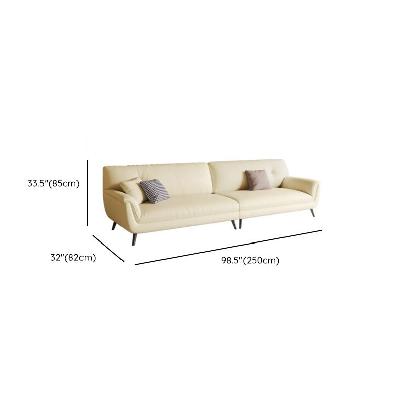 White Standard Sofa/Single Sofa with Armrest and 3 Pillows/1 Pillow