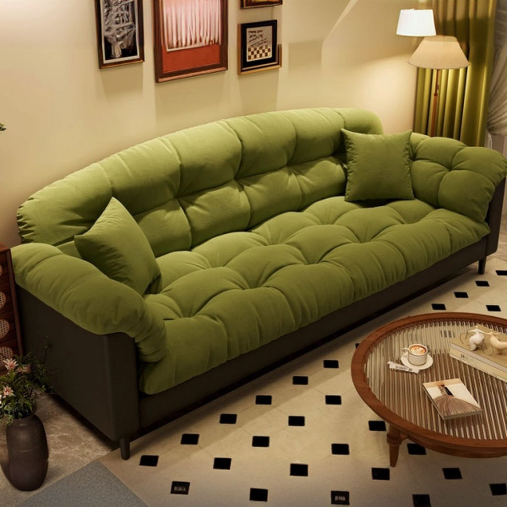 Modern Standard Sofa in Midnight Black/Dove Grey/White with Armrest