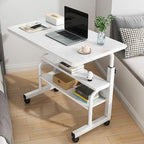 Trendy Manufactured Wood Laptop Cart with Adaptable Height and Casters, Stand Vertical Installation