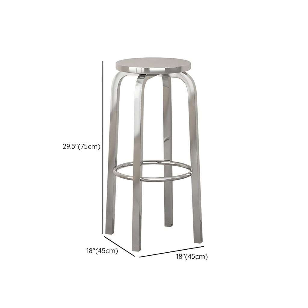 1/2/4 Pieces Silver Stainless Steel Contemporary Bar Pub Table Set