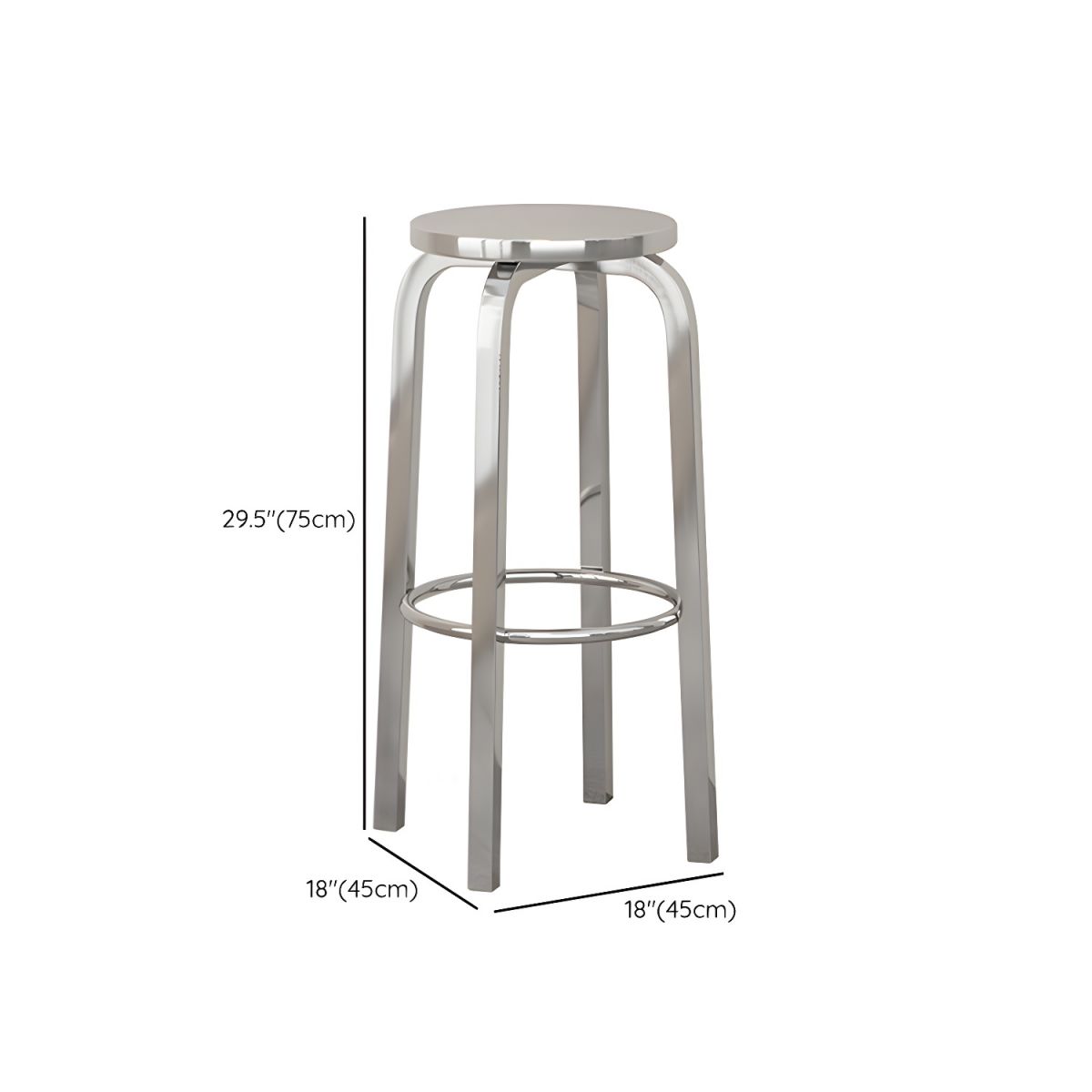 1/2/4 Pieces Silver Stainless Steel Contemporary Bar Pub Table Set