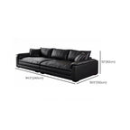 Modish Solid Color Stain Resistant Standard/Single Sofa in Black for 4/3/5 Person with 2 Pillows