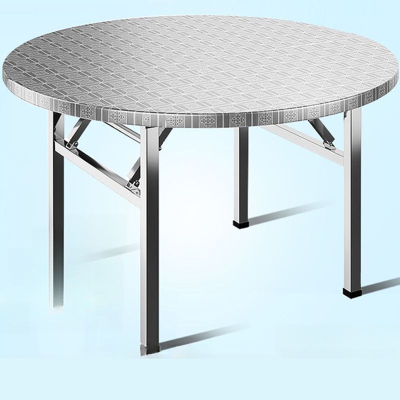 Stainless Steel Trendy Folding Circular-shaped Foldable Banquet Table, Slip-resistant with Stainless Alloy Top