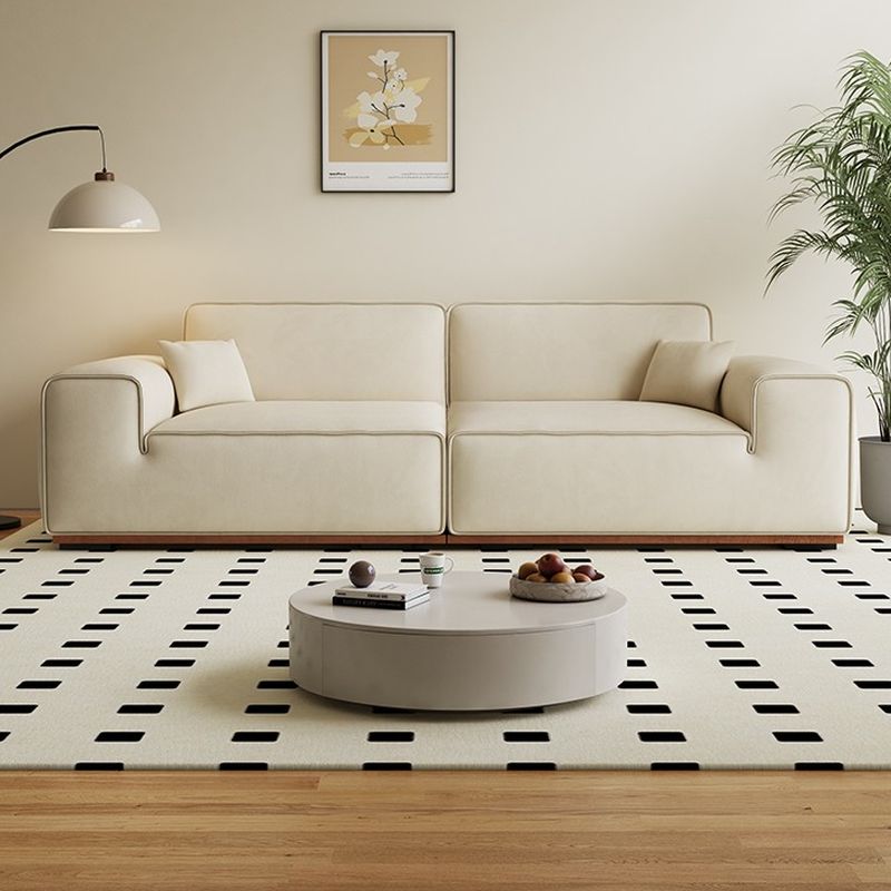 Contemporary Modern Solid Color Scratch-durable Sofa in Flannel with Midnight Black/Gray/Olive Green Upholstery, Seats 5/4/3 with 2 Pillows