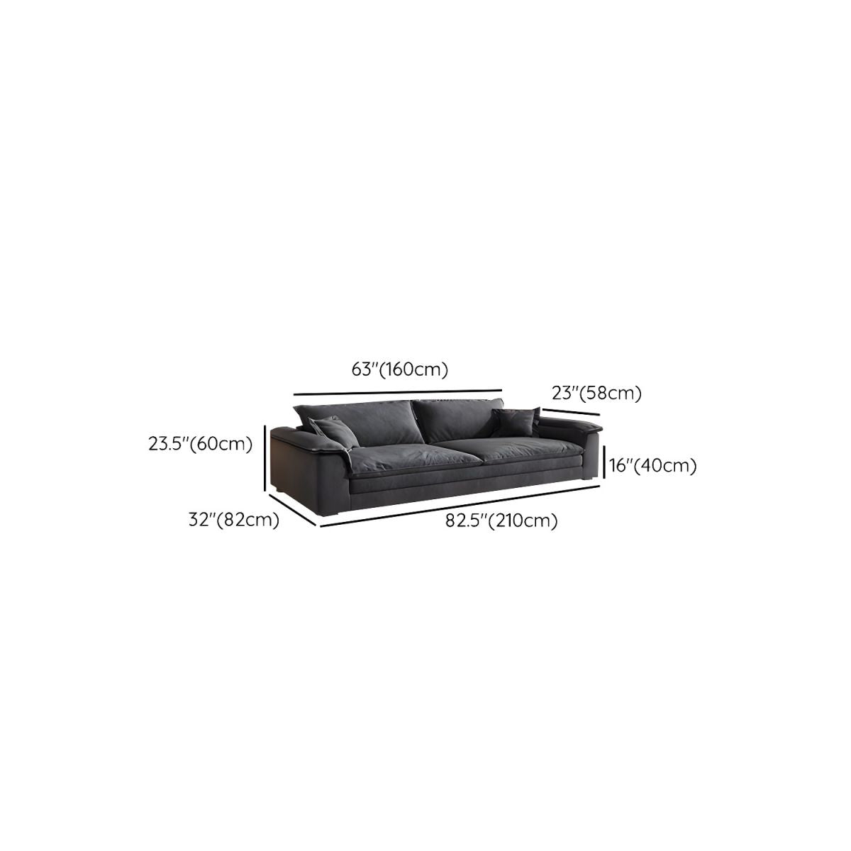 Modern Flared Arm Sofa with Water Resistant and Bolster Pillows