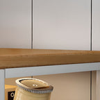 Modish Rectangle Kitchen Island with 3/2 Shelves, Manufactured Wood Countertop, Open Storage in Brown/Natural