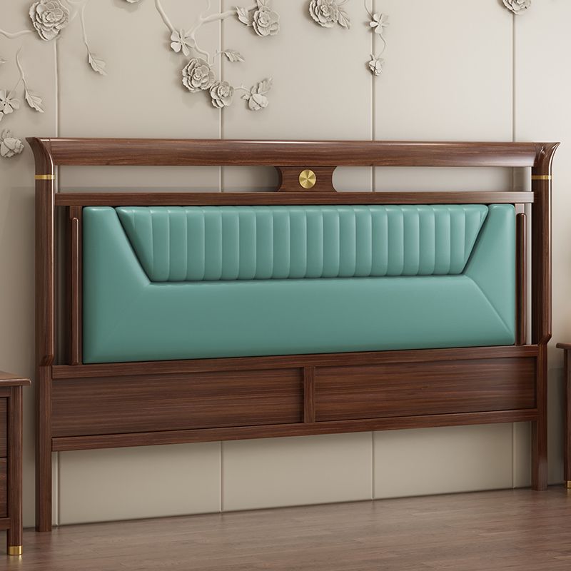 Trendy Panel Headboard in Natural Wood with No Distressing, Rectangle Shape for King/Queen/Full Bed, Featuring Sponge Upholstery and Standard Height