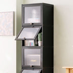 Ink Vertical Shelf Organizer with 5 Cabinets and 5-Shelf Closed Back