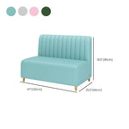 Modern Simple Style Single Sided Booth in Light Gray/Light Blue/Green for 2-Person Seating with PU Seat
