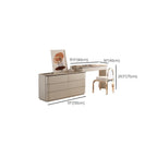 Modish Large/Standard Vanity Set with Natural Wood Table Top, White Chair, and 8/5 Drawers