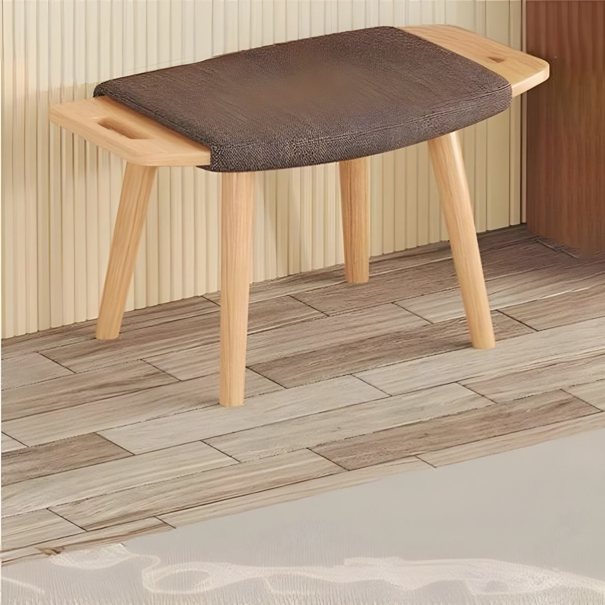 Traditional Indoor Wood Rocking Chair in Solid Color with Square Arms