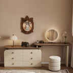 Large Vanity Set with Upholstered Chair in Chalk, 6 Drawers, Polymer Frame, LED Lighting, 2-in-1 Design