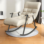 Contemporary Upholstery Rocking Chair with Sleek Metal Legs and Tufted Design