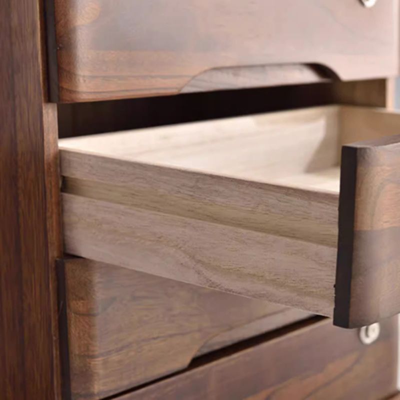 Free Standing Lateral Filing Cabinet/Vertical Filing Cabinet in Natural Wood with 1 Shelf and Key Lock in a Contemporary Style