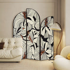 Screen Divider Minimalist Opaque Fold-up with Laminate Frame, 3 Panels, Double Sided Print, and Independent Design