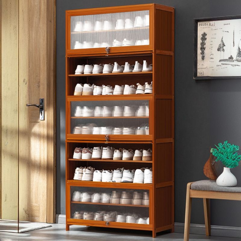 Wenge Brown Bamboo Dustproof Shoe Console 10 Tiers/8-tier/6 Tiers