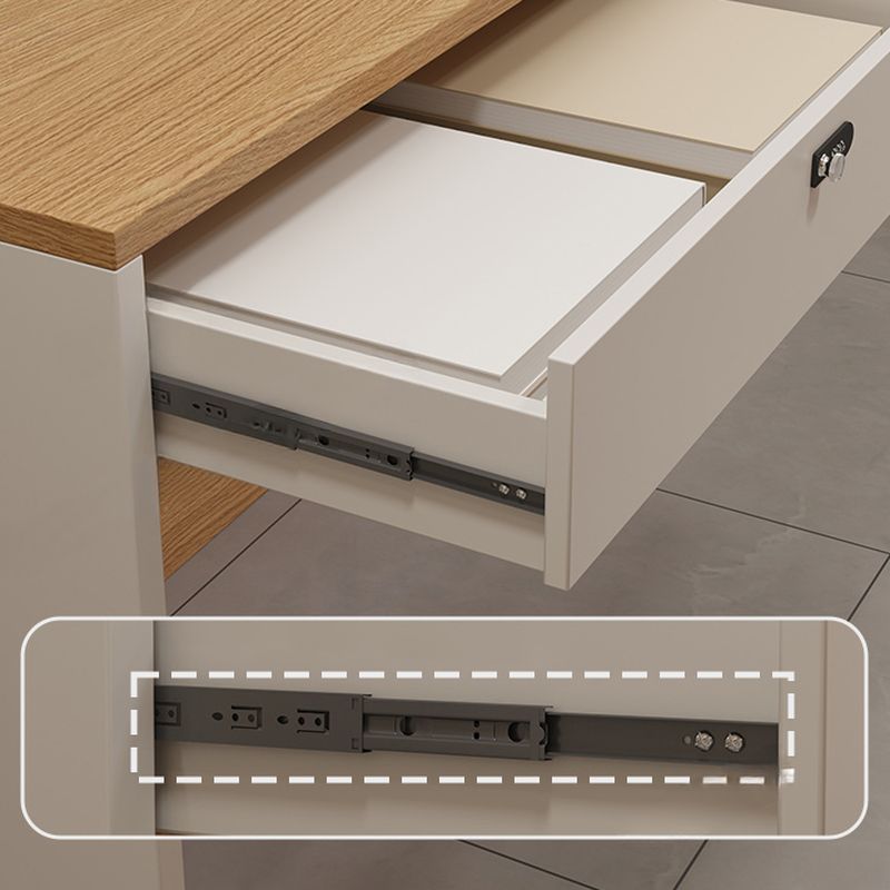 Office Computer Desk with Secure Drawer, Cable Management, and CPU Stand