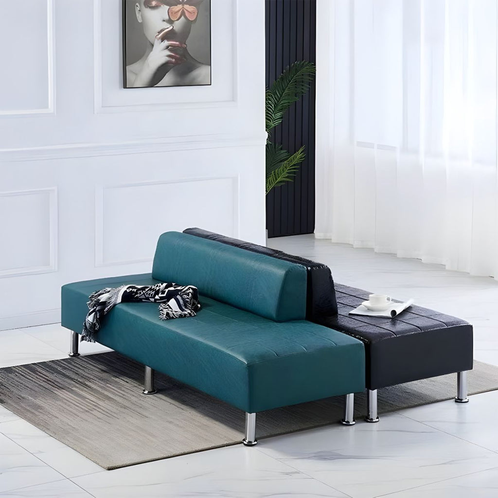 24.4" High Armless Sofa with Tight Back for Apartment Faux Leather