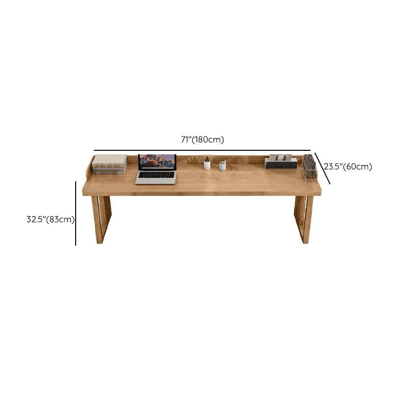 Casual Writing Desk with Easy Assembly, Odor Resistant Sleigh Base, Natural Wood Top, Unattached