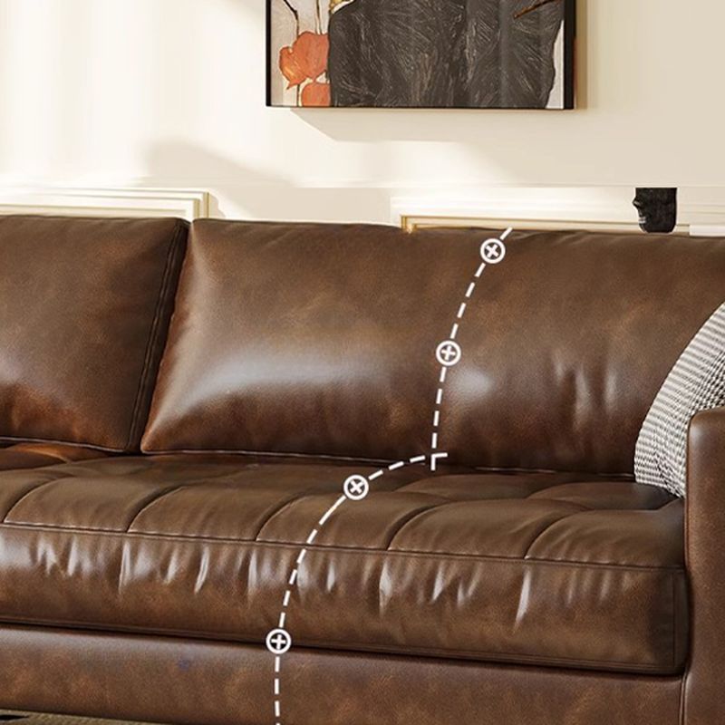 Contemporary Modern Solid Color Water Resistant Standard Sofa/Single Sofa in Sepia for 5/4-seater/for 3 with 2 Pillows/1 Pillow