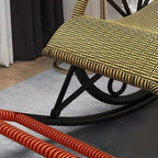 Modern Rattan Rocker Chair Reclining Rocking Chair for Home Decor