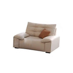 Modish Solid Color Stain Resistant Standard Sofa/Single Sofa in Beige with Pillow Top Arm and 2 Pillows/1 Pillow, Available in 4-seater/3-seater/6-Seater