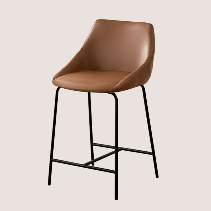 Casual Rawhide Bar Stools in Jade Green/Caramel/Cream with Back, Arms, Pail Seat, and Leg Rest