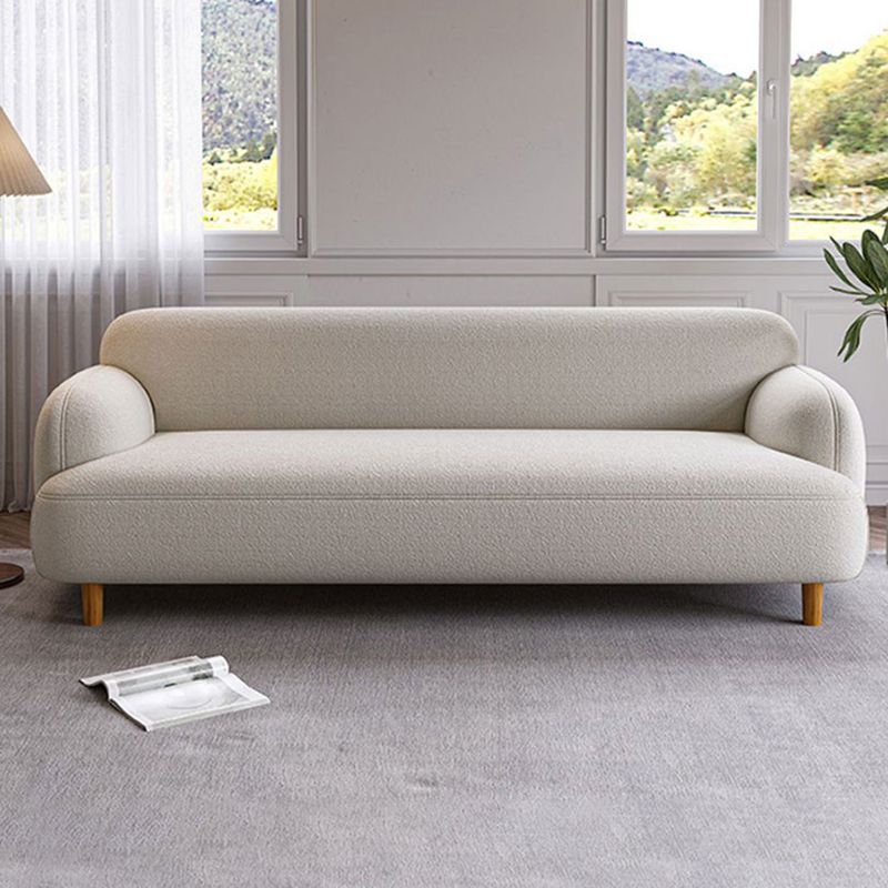Contemporary Modern Solid Color Scratch-durable Standard Sofa/Loveseat/Single Sofa in White, 2-seater/Seats 3/Seats 4 with 2 Pillows/1 Pillow