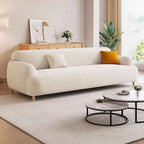 Modish Solid Color Stain Resistant Standard Sofa/Loveseat/Single Sofa in White for 2/3-seater/4-seater with 2 Pillows