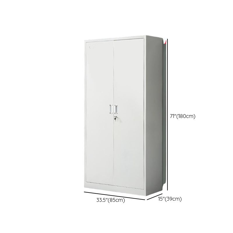 Ivory Trendy Alloy Supplies Cabinet with Locker, Adjustable Shelving, Locking Door, and 1-Wide Compartments