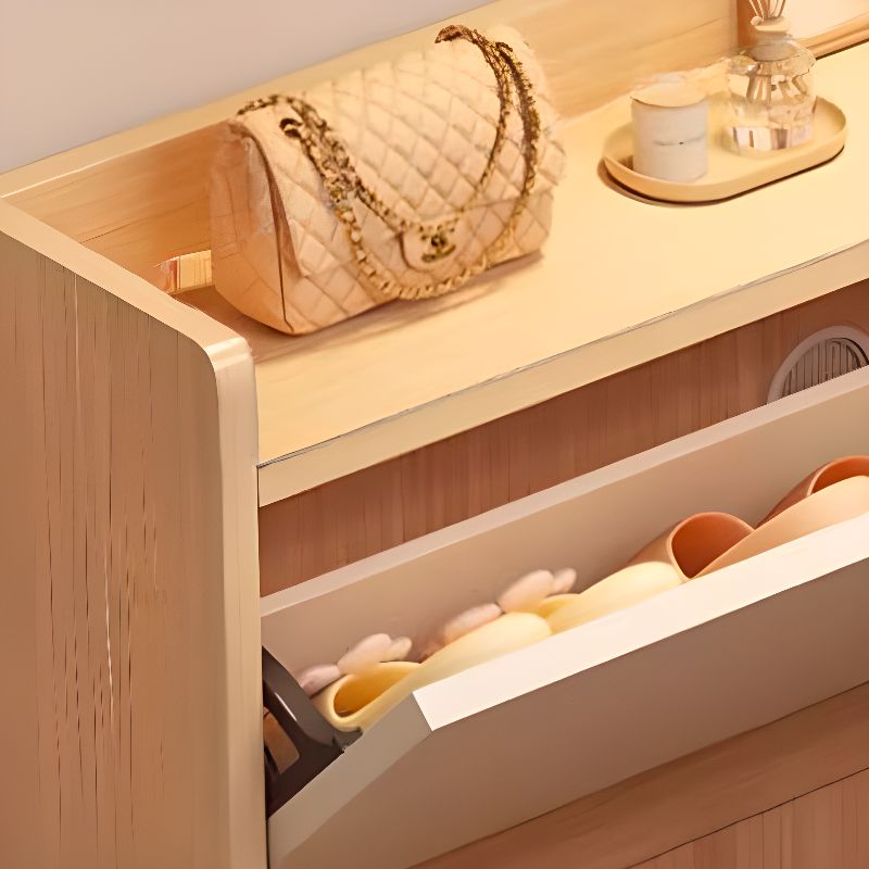 Wood Grain 3 Tiers Shoe Wardrobe with Dustproof Protection