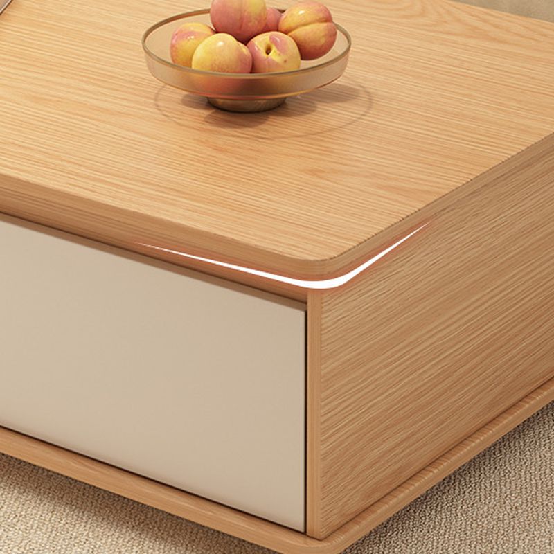 Rectangular Raw Wood Board Game Coffee Table