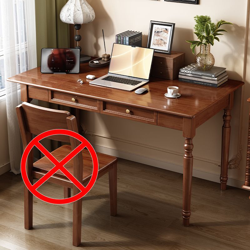 Chalk/Dove Grey/Ink Rectangular Lumber Office Desk with Compartment in a Classic Style
