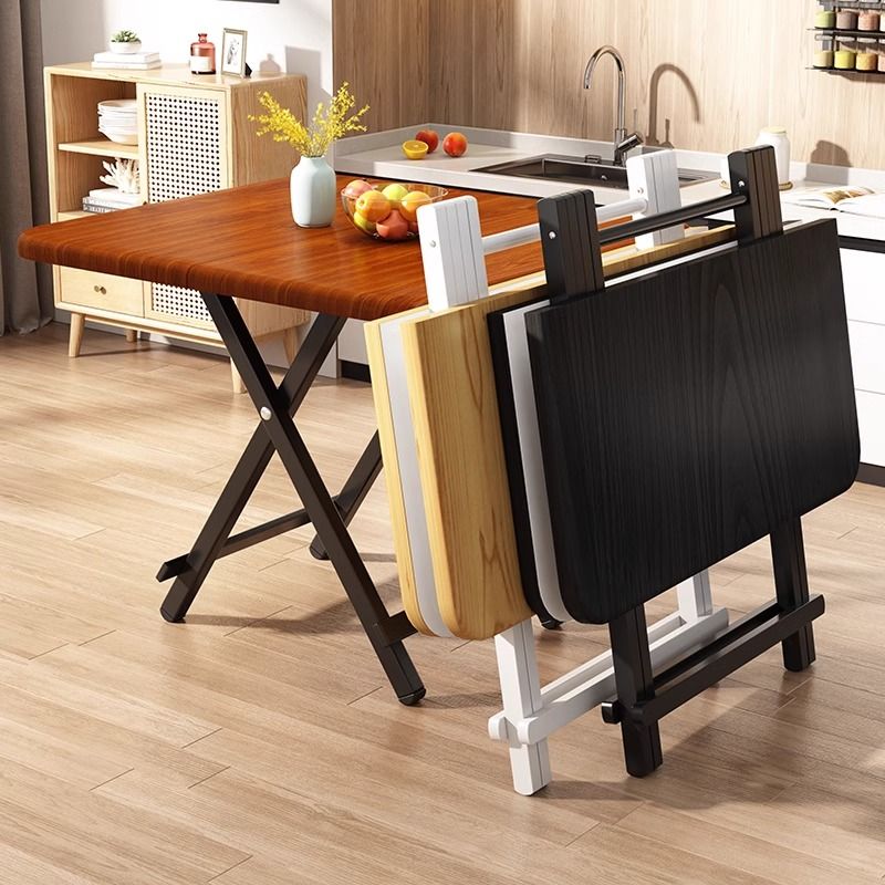 Composite Wood Dining Table with Crossed Legs, Scratch-proof, Foldable, Square Top for 2-seater